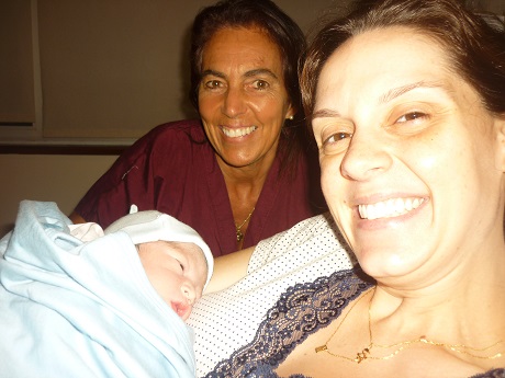 Junto a Gabriela Baena en el nacimiento de Miguel