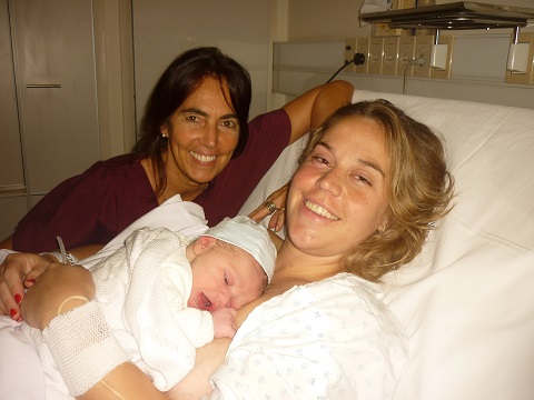 Junto a Mariana Aenlle en el nacimiento de Lucas