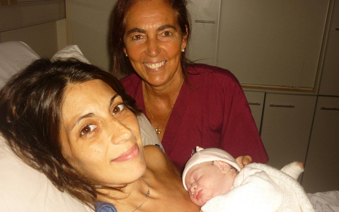 Junto a Natalia Genta en el nacimiento de Julieta
